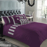 3 Pcs Sequence lace duvet set - Purple